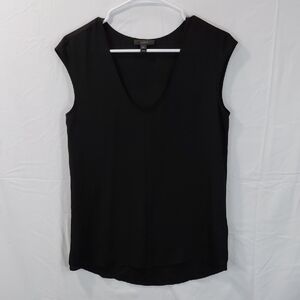 J. Crew Black V-Neck Cap Sleeve Blouse Woman's Size 00